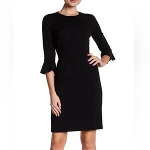 Black 3/4 sleeve mini dress